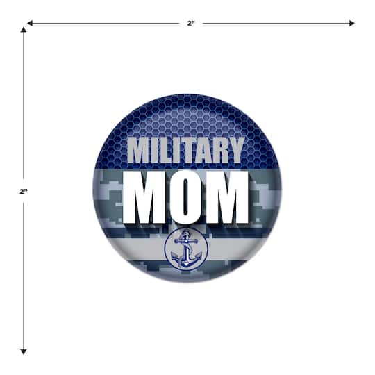 Beistle 2" Blue Camouflage Military Mom Buttons, 6ct.